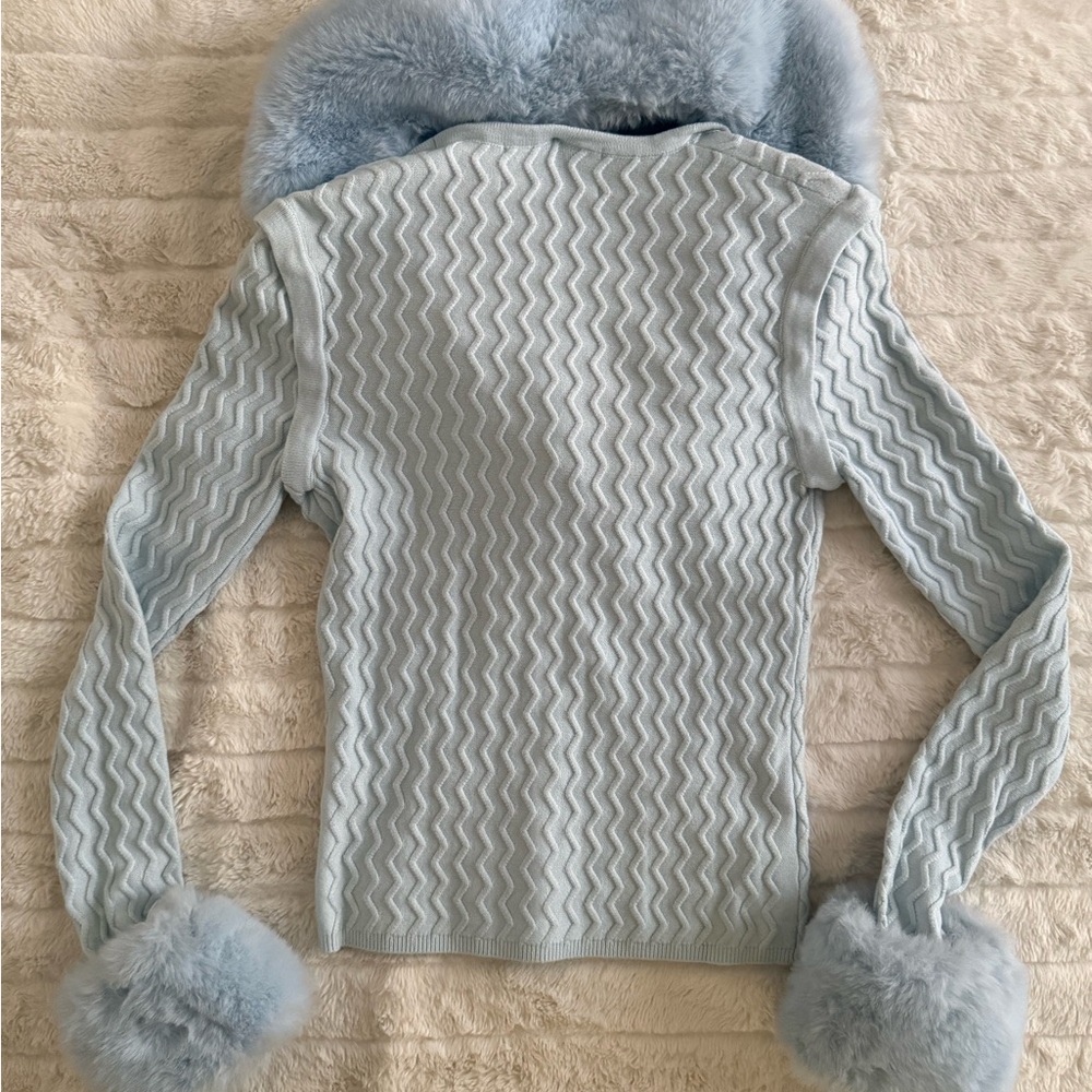 *SOLD ON DEPOP DO NOT BUY* House of Sunny Peggy Cardigan w Attachable Fur Trim - Picture 6 of 7